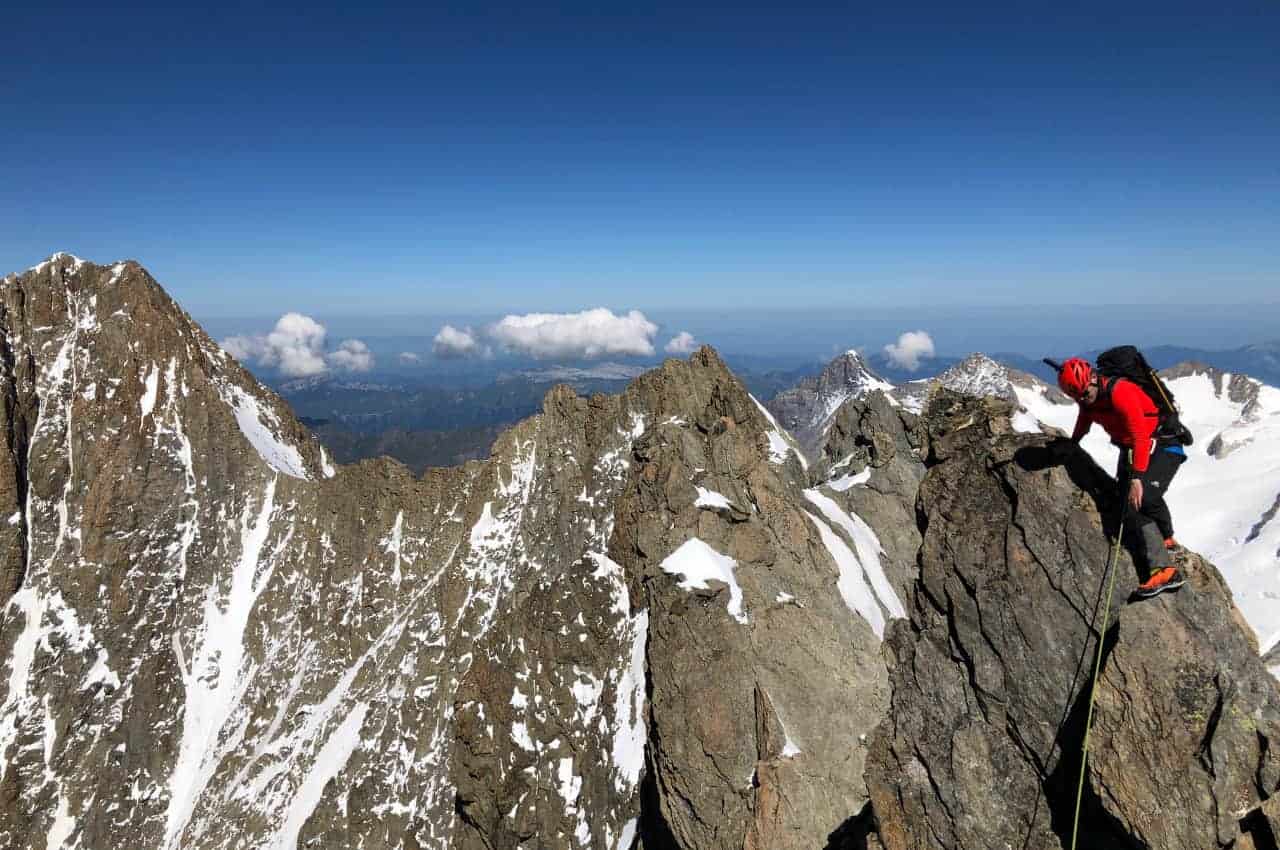 Klettern in den Alpen mit Aufnahmen der Insta360 OneX2